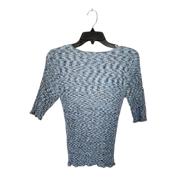 NWT Veronica Beard | Blue Black Lipa Rib Knit Pullover Stretch Top L - Picture 6 of 11